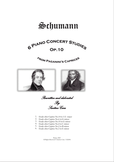 Schumann - 6 Piano Concert studies Op.10 from Paganini's Caprices