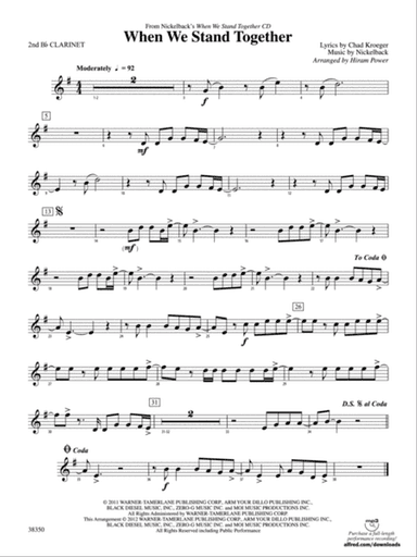 When We Stand Together: 2nd B-flat Clarinet