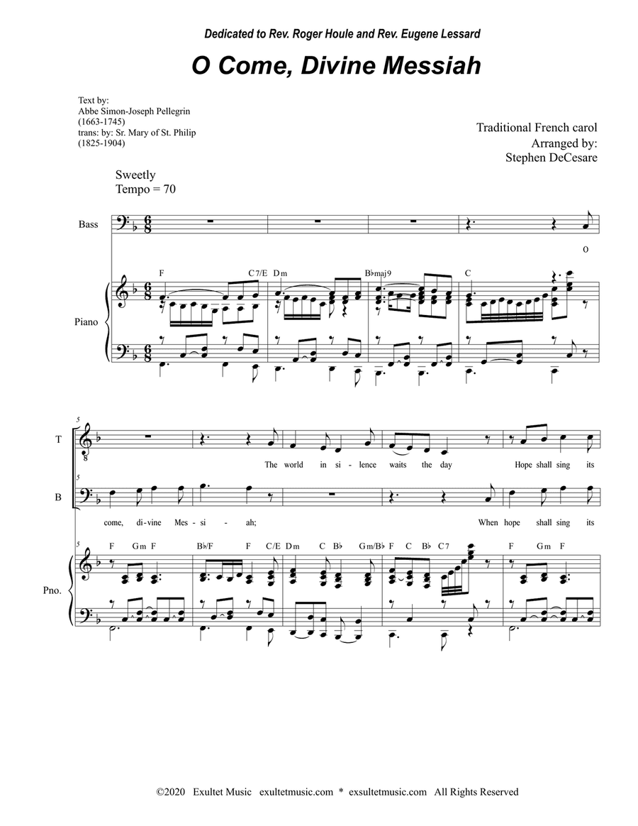 O Come, Divine Messiah (2-part choir - (TB)