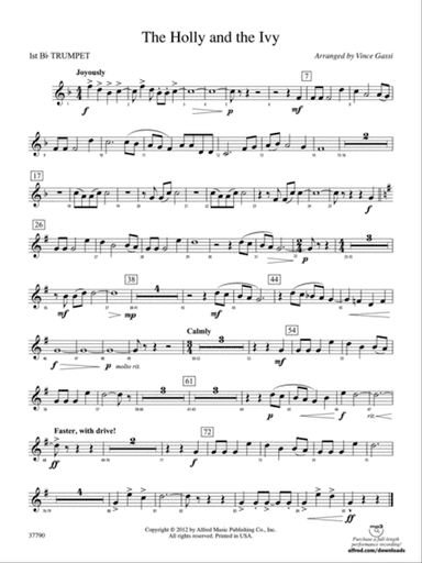 The Holly and the Ivy: 1st B-flat Trumpet