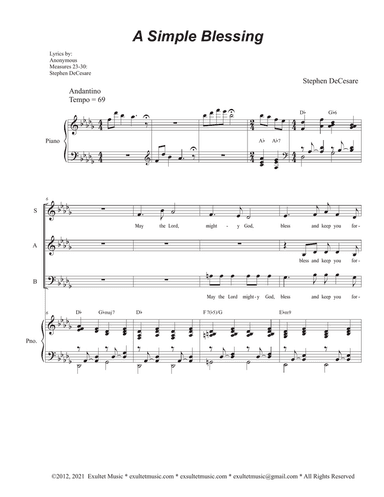 A Simple Blessing (Vocal Trio - (SAB)