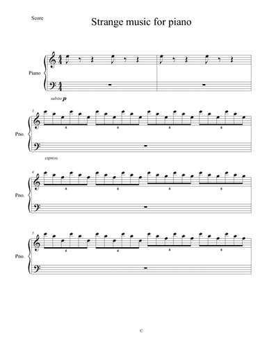 A strange music for piano