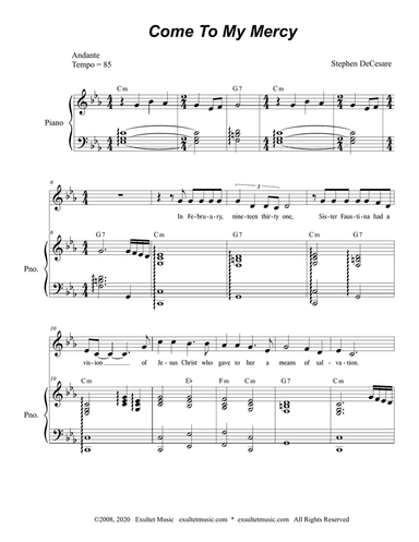 Come To My Mercy (Vocal Solo)