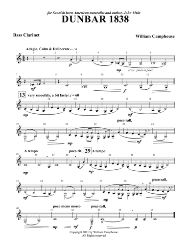 Dunbar 1838: Bass Clarinet 1