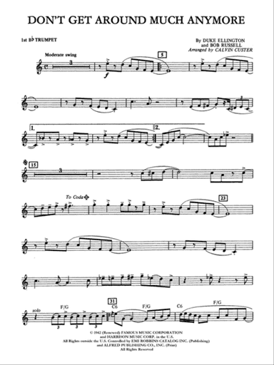 Don't Get Around Much Anymore: 1st B-flat Trumpet
