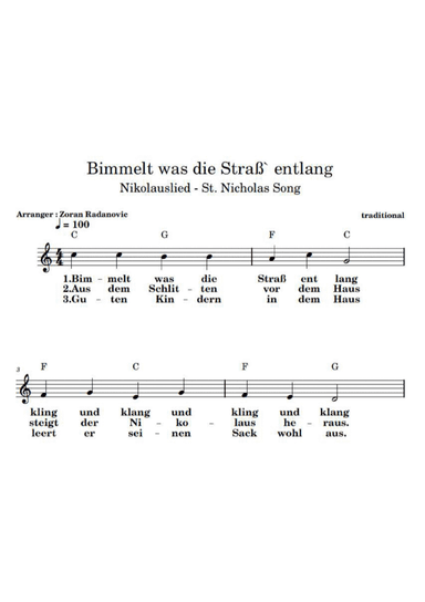 Bimmelt was die Straß´ entlang