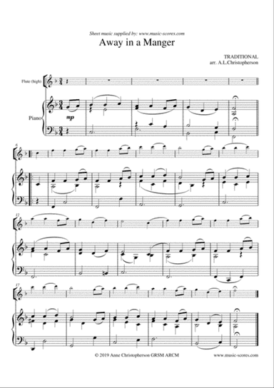 Away in a Manger - Flute and Piano