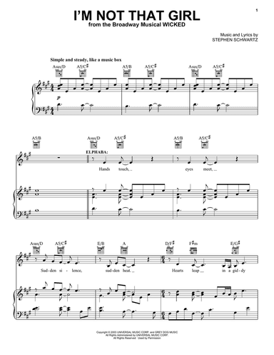 I'm Not That Girl (from Wicked)
