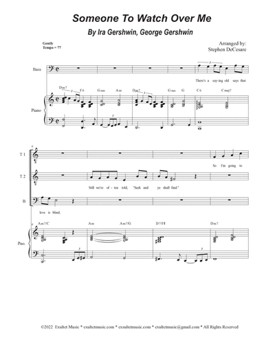 Someone To Watch Over Me (Vocal Trio - (TTB)