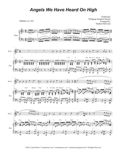 Angels We Have Heard On High (Bb-Clarinet solo and Piano)