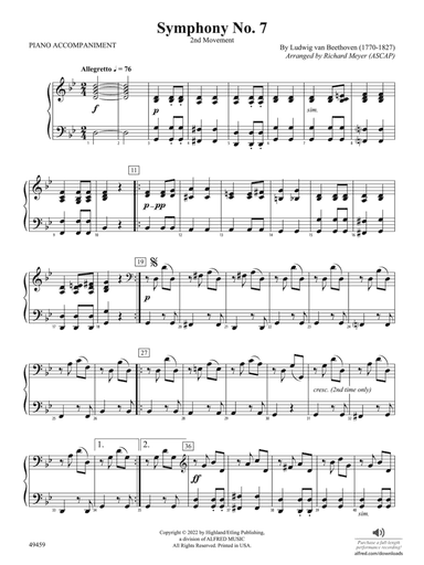 Symphony No. 7: Piano Accompaniment
