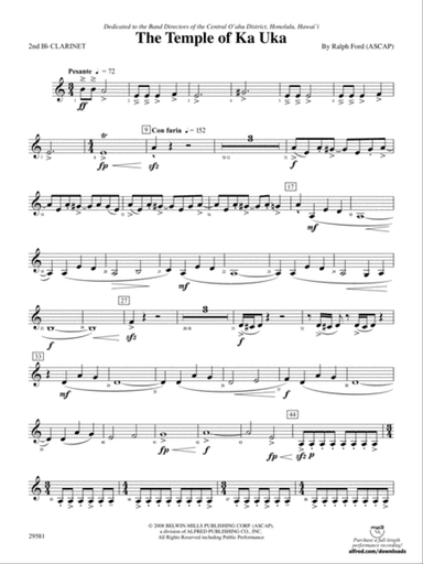 The Temple of Ka Uka: 2nd B-flat Clarinet