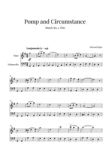 Edward Elgar - Pomp and Circumstance (for Flute and Cello)