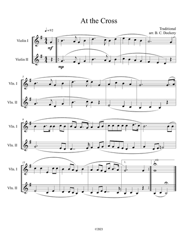 At the Cross (violin duet)