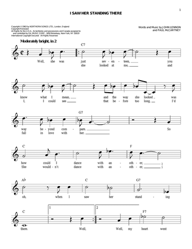 I Saw Her Standing There