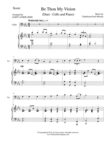 BE THOU MY VISION (Duet – Cello and Piano/Score and Parts)