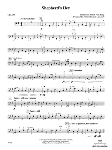 Shepherd's Hey: Cello