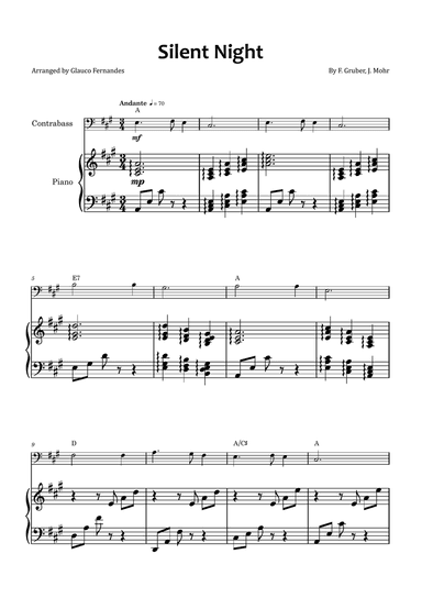 Silent Night - Double bass and piano