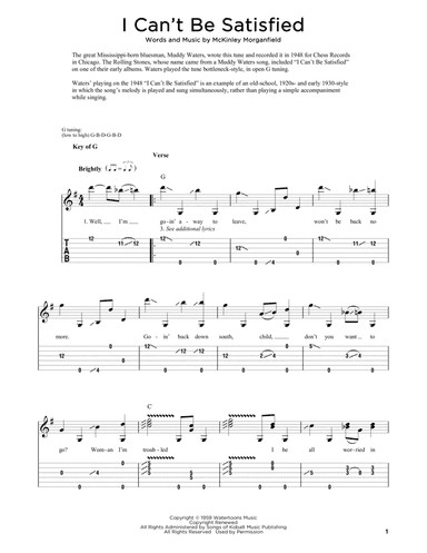 I Can't Be Satisfied