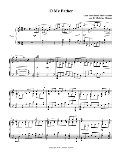 O My Father - piano solo, advanced