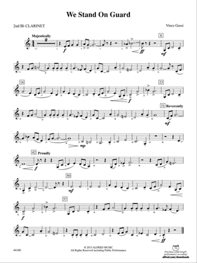 We Stand on Guard: 2nd B-flat Clarinet