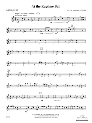 At the Ragtime Ball: 1st B-flat Clarinet