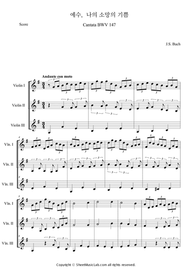 Jesus Bleibet Meine Freude (Choral From Cantata BWV 147) in G