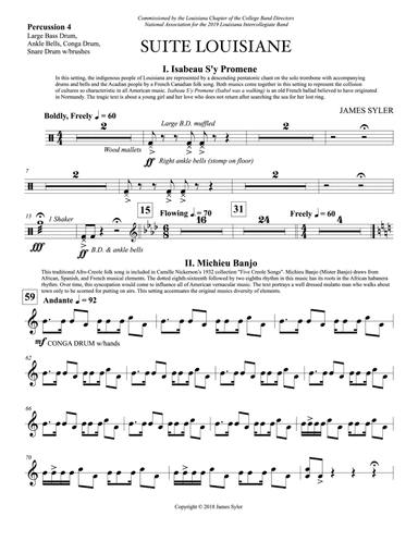 Suite Louisiane: 4th Percussion