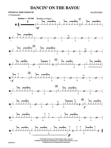 Dancin' on the Bayou: 3rd Percussion