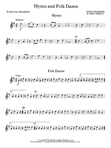 Hymn and Folk Dance: E-flat Baritone Saxophone