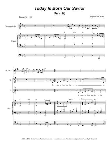 Today Is Born Our Savior (Psalm 96) (SATB)