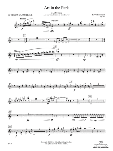 Art in the Park: B-flat Tenor Saxophone