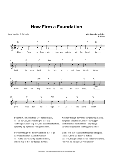 How Firm a Foundation (Key of C Major)