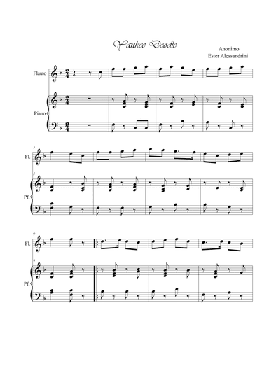 Yankee Doodle. Flute and piano