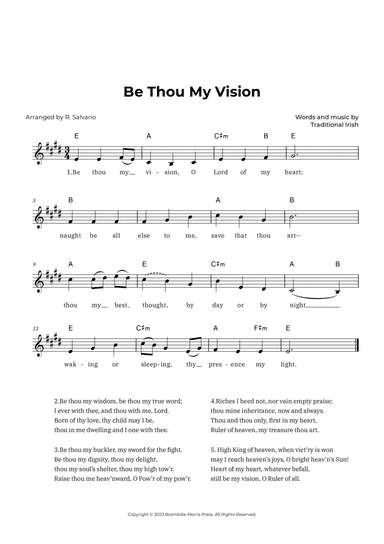 Be Thou My Vision (Key of E Major)