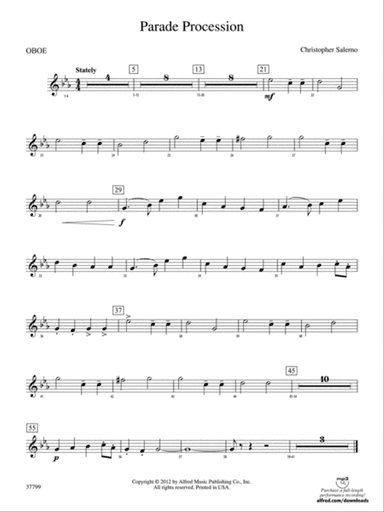 Parade Procession: Oboe