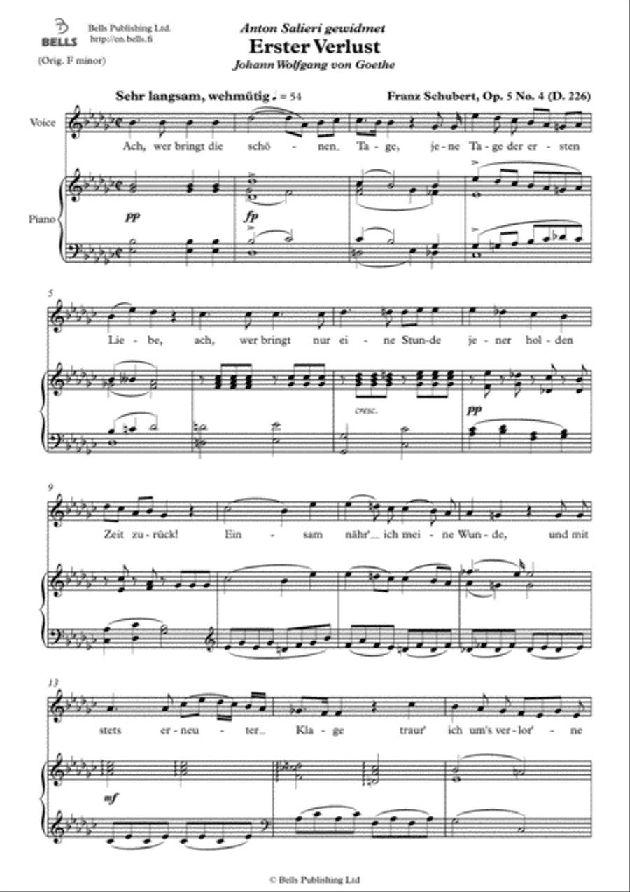Erster Verlust, Op. 5 No. 4 (E-flat minor)