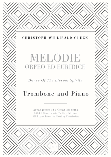 Melodie from Orfeo ed Euridice - Trombone and Piano (Full Score and Parts)
