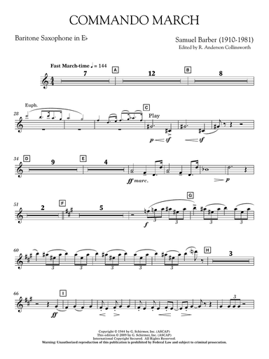 Commando March - Eb Baritone Saxophone