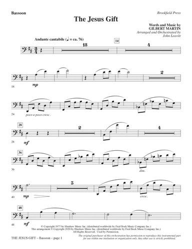 The Jesus Gift (arr. John Leavitt) - Bassoon
