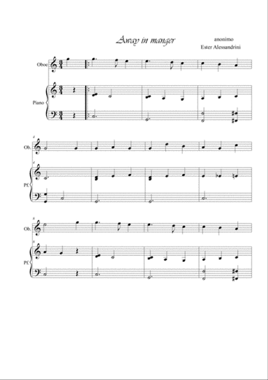 Away in a manger. Duo oboe and piano