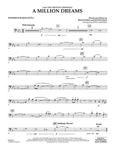A Million Dreams (from The Greatest Showman) (arr. Paul Murtha) - Trombone/Baritone B.C.