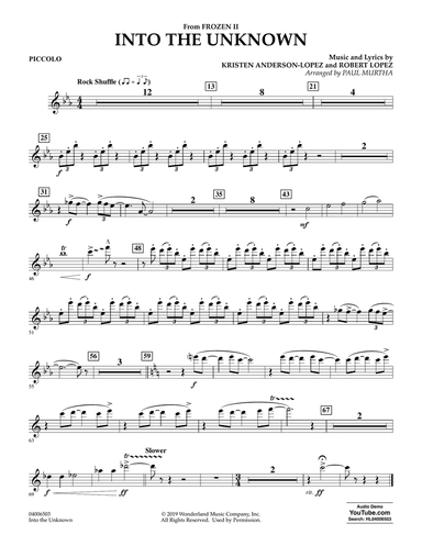 Into the Unknown (from Disney's Frozen 2) (arr. Paul Murtha) - Piccolo