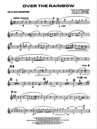 Over the Rainbow: E-flat Alto Saxophone