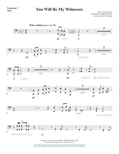 You Will Be My Witnesses - Trombone 3/Tuba