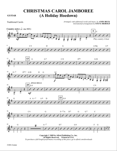 Christmas Carol Jamboree (A Holiday Hoedown): Guitar