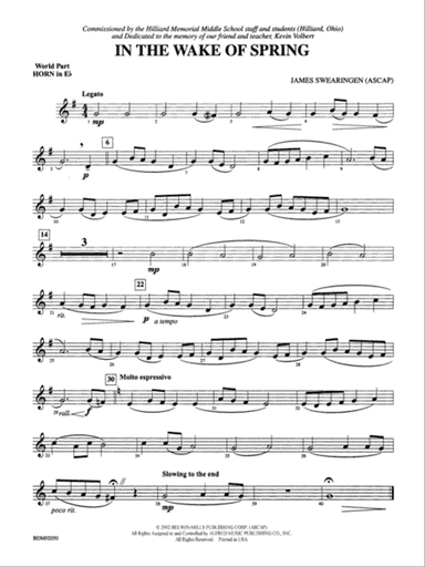 In the Wake of Spring: (wp) 1st Horn in E-flat
