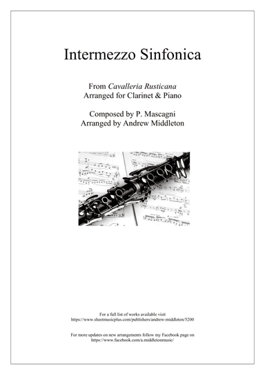 "Intermezzo sinfonico" from Cavalleria Rusticana arranged for Clarinet and Piano