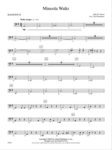 Mineola Waltz: 2nd Bassoon