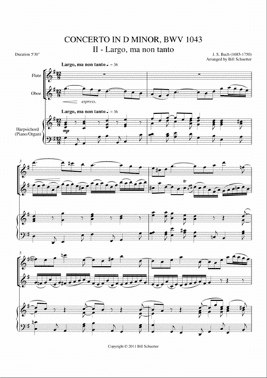 Largo from Double Concerto, Bwv 1043